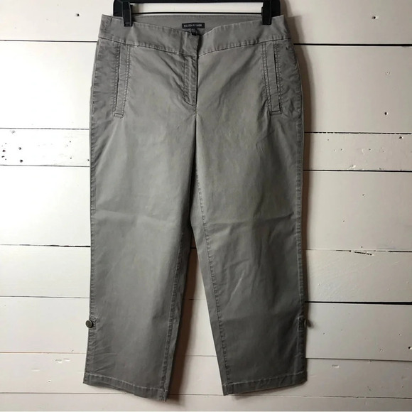 Eileen Fisher Pants - Eileen Fisher Roll Tab Capri Crop Pant in Gray Size Small